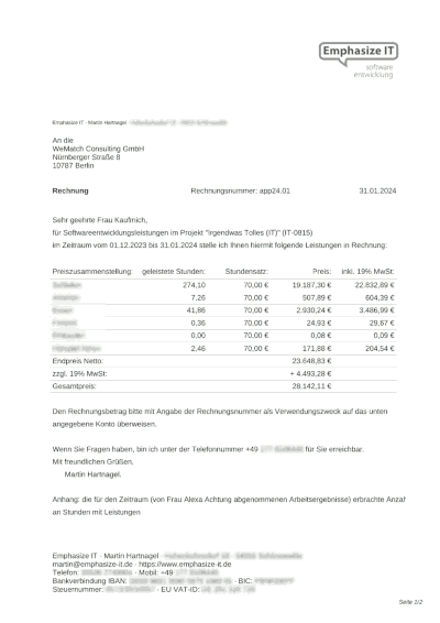 example generated PDF invoice